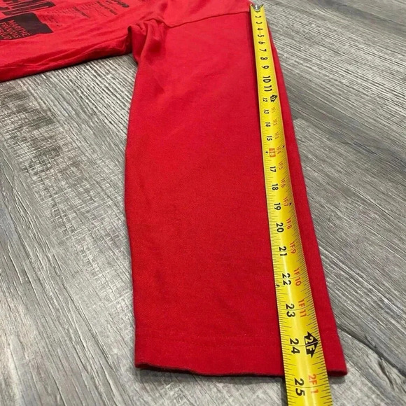 Marithe Francois Girbaud Brand X Mens 2XL Red Long Sleeve Shirt Y2K Designer Tee - Picture 6 of 14